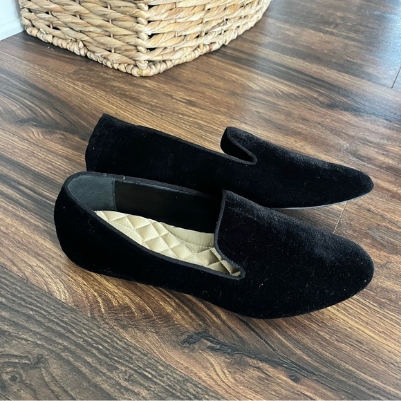 Birdies The Starling Black Velvet Flats 13 - Picture 2 of 7